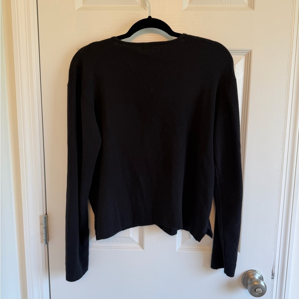 Jeanne Pierre Black Button-Front Women's Cardigan Sweater - Picture 4 of 4